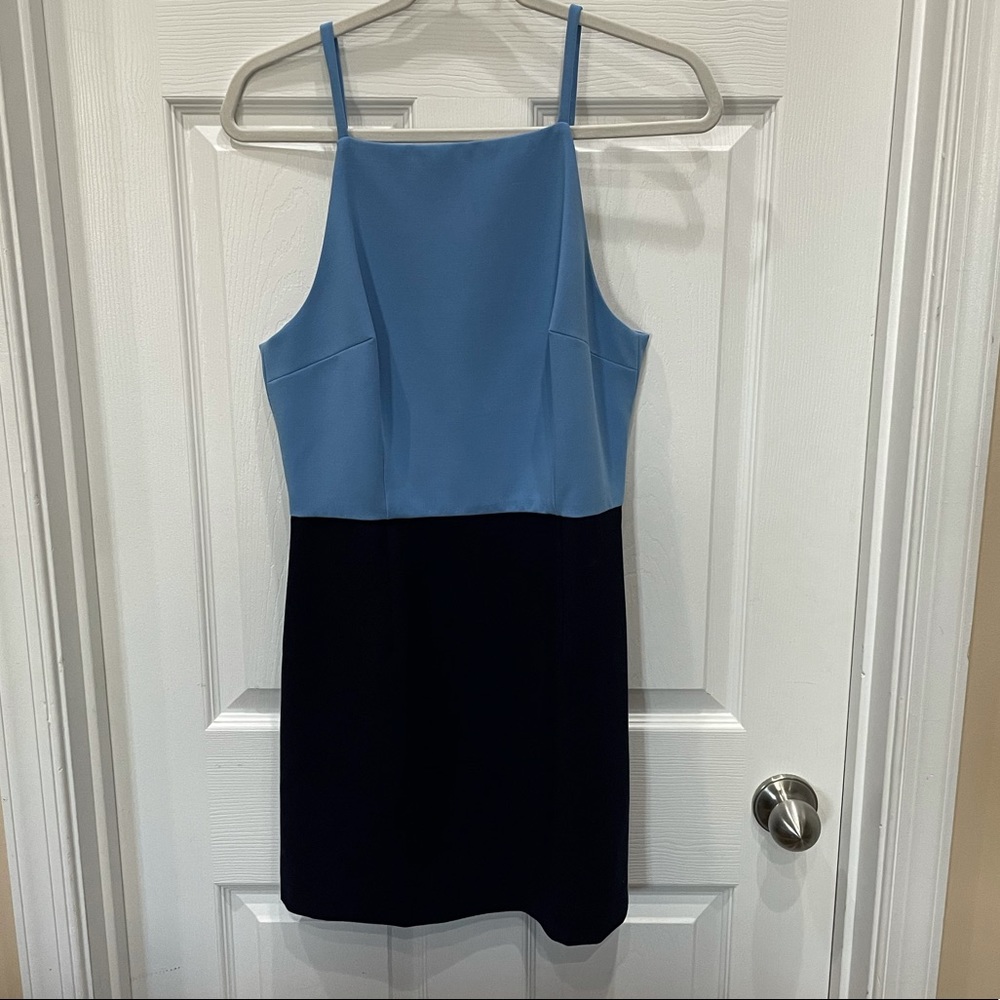 French connection color block navy and blue dress